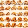 Pumpkin Spice Watercolor Clipart Bundle - 240+ transparent PNG, Warm autumn art, Pumpkin PNG, Fall drinks, Commercial use, Digital download