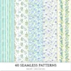 Springtime Planning Seamless Patterns, Cute spring JPEG, Spring reading pattern, Meadow flowers repeating pattern, Digital scrapbook paper