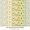 Boho Summer Seamless Patterns, Bohemian beachwear JPEG, Feathers pattern, Tropical, Wildflower repeating pattern, Digital scrapbook paper