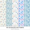 Modern Alice Seamless Patterns, Fairytale alice JPEG, Cottagecore pattern, Rabbit, Fantasy, Roses repeating pattern, Digital scrapbook paper