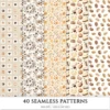 Coffee Lover Seamless Patterns, Coffee leaf JPEG, Coffee beans pattern, Coffee mugs, Cookies repeating pattern, Digital scrapbook paper