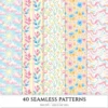 Spring Promenade Seamless Patterns, Spring JPEG, Cherry blossoms pattern, daisies, tulips, Floral repeating pattern, Digital scrapbook paper