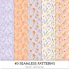 Spring Awakening Seamless Patterns, Whimsical spring JPEG, Floral pattern, Lavender, Spring meadow repeating pattern,Digital scrapbook paper