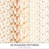 Autumn Planner Seamless Patterns, Cozy autumn JPEG, Maple leaves pattern, Acorns, Plaid, Pumpkins repeating pattern, Digital scrapbook paper