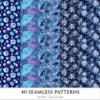 Aurora Aesthetics Seamless Patterns, Northern Lights JPEG, Snowflake pattern, Winter, Polar Night repeating pattern, Digital scrapbook paper
