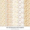 September End Seamless Patterns, Cozy autumn JPEG, Maple and pumpkin pattern, Plaid, Knitted cozy repeating pattern, Digital scrapbook paper