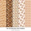 Chocolate Heaven Seamless Patterns, Chocolate Delights JPEG, Sweets pattern, Cupcake, Pastries repeating pattern, Digital scrapbook paper
