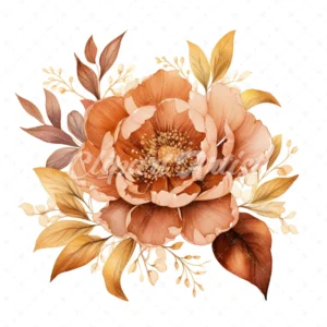 20 High-Quality Bronze Peony Boutiques Clipart - Bronze peony digital watercolor JPG instant download for commercial use - Digital download
