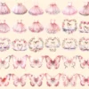 Ballerina Watercolor Clipart Bundle - 273+ transparent PNG, Ballet dancer illustrations, Swan lake images, Commercial use, Digital download