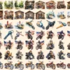 Bikers Watercolor Clipart Bundle - 480+ transparent PNG, Road warrior enthusiast illustrations, Motorbike, Commercial use, Digital download