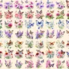 Floral Butterflies Watercolor Clipart Bundle - 468+ transparent PNG, Floral butterfly graphics, Spring png, Commercial use, Digital download