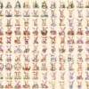 Bunnies Watercolor Clipart Bundle - 1018+ transparent PNG, Cute rabbit illustrations, Whimsical bunny png, Commercial use, Digital download