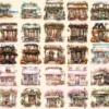 Cafes Watercolor Clipart Bundle - 220+ transparent PNG, Charming coffee shop graphics, Delightful bistro art,Commercial use,Digital download