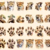 Cheetah Watercolor Clipart Bundle - 211+ transparent PNG, Safari cheetah graphics, Wild savanna images, Commercial use, Digital download