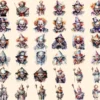 Scary Clowns Watercolor Clipart Bundle - 325+ transparent PNG, Creepy halloween graphics, Spooky clown art, Commercial use, Digital download