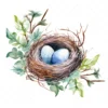 20 High-Quality Bird Nest Clipart - Bird nest digital watercolor JPG instant download for commercial use - Digital download
