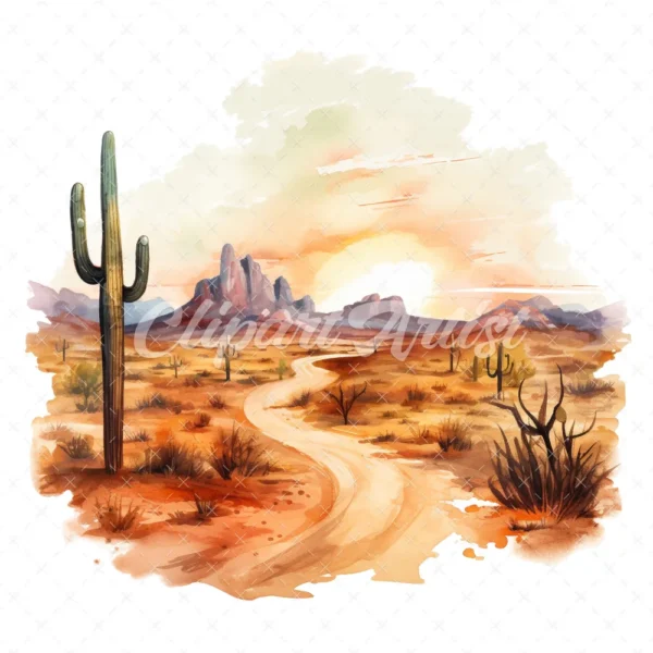 20 High-Quality Desert Clipart - Desert digital watercolor JPG instant download for commercial use - Digital download