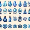 Celestial Witches Watercolor Clipart Bundle - 245+ transparent PNG, Enchanting graphics, Fantasy images, Commercial use, Digital download