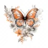 20 High-Quality Orange Silver Butterfly Clipart - Butterfly digital watercolor JPG instant download for commercial use - Digital download