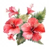 20 High-Quality Hibiscus Plant Clipart - Hibiscus plant digital watercolor JPG instant download for commercial use - Digital download