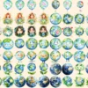 Earth Day Watercolor Clipart Bundle - 503+ transparent PNG, Eco-Friendly graphics, Planet care png images, Commercial use, Digital download