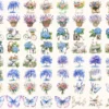 Monet's Garden Watercolor Clipart Set - 550+ transparent PNG, Spring garden graphics, Romantic florals art, Commercial use, Digital download