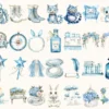 Modern Alice Watercolor Clipart Set - 250+ transparent PNG, Alice in wonderland graphics, Fairytale images, Commercial use, Digital download