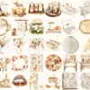 Lovely Autumn Watercolor Clipart Set - 250+ transparent PNG, Pumpkin season graphics, Girl with book images, Commercial use,Digital download