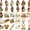 Autumn Gallery Watercolor Clipart Set - 272+ transparent PNG, Fall fashion graphics, Autumn museum images, Commercial use, Digital download