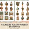 Whimsical Forest Wonders Fussy Cuts - Woodland, Forest, Animal, Collage sheets, Digital Sticker, Ephemera, Junk Journal Kit,Digital download