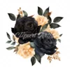 19 High-Quality Black Roses Boutique Clipart - Black roses digital watercolor JPG instant download for commercial use - Digital download