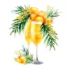 20 High-Quality Mimosa Cocktail Clipart - Mimosa cocktail digital watercolor JPG instant download for commercial use - Digital download