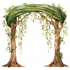 24 High-Quality Wedding Tree Arch Clipart - Tree arch digital watercolor JPG instant download for commercial use - Digital download