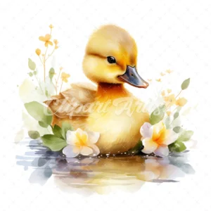 19 High-Quality Spring Duckling Clipart - Spring duckling digital watercolor JPG instant download for commercial use - Digital download
