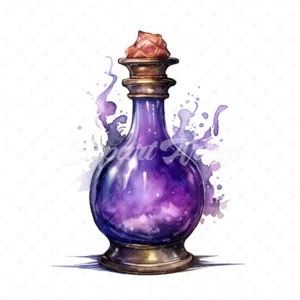23 High-Quality Wizard Potion Clipart - Wizard potion digital watercolor JPG instant download for commercial use - Digital download