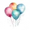 20 High-Quality Colorful Balloons Clipart - Colorful balloons digital watercolor JPG instant download for commercial use - Digital download