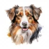 20 High-Quality Australian Shepherd Clipart - Shepherd digital watercolor JPG instant download for commercial use - Digital download