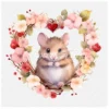 19 High-Quality Mouse in Heart Wreath Clipart - Mouse wreath digital watercolor JPG instant download for commercial use - Digital download