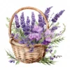 20 High-Quality Lavender Flowers Basket Clipart - Lavender digital watercolor JPG instant download for commercial use - Digital download