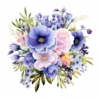 20 High-Quality Bouquet of Flowers Clipart - Bouquet of flower digital watercolor JPG instant download for commercial use - Digital download