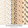 Cozy Halloween Seamless Patterns, Spooky halloween JPEG, Skulls pattern, Witch Hat, Ghosts, Bats repeating pattern, Digital scrapbook paper