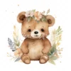 20 High-Quality Boho Cute Bears Clipart - Boho cute bears digital watercolor JPG instant download for commercial use - Digital download