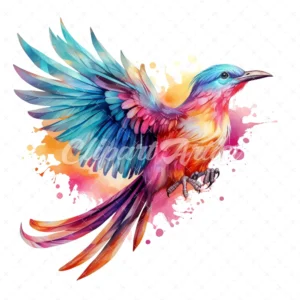 20 High-Quality Fantasy Birds Clipart - Fantasy birds digital watercolor JPG instant download for commercial use - Digital download