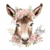 20 High-Quality Floral Donkey Clipart - Floral donkey digital watercolor JPG instant download for commercial use - Digital download