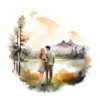 20 High-Quality Loving Couple Clipart - Loving couple digital watercolor JPG instant download for commercial use - Digital download