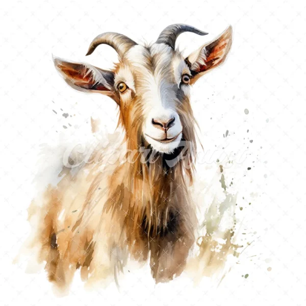 20 High-Quality Kiko Goat Clipart - Kiko goat digital watercolor JPG instant download for commercial use - Digital download