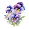 19 High-Quality Pansy Clipart - Pansy flowers digital watercolor JPG instant download for commercial use - Digital download
