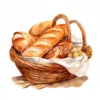 20 High-Quality Bread Basket Clipart - Bread basket digital watercolor JPG instant download for commercial use - Digital download