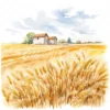 19 High-Quality Wheat Farm Clipart - Wheat farm digital watercolor JPG instant download for commercial use - Digital download