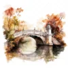 19 High-Quality Bridge on River Clipart - Bridge on river digital watercolor JPG instant download for commercial use - Digital download